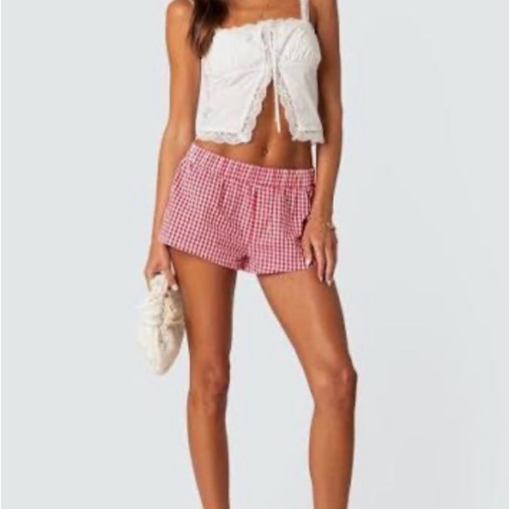 Edikted Gingham Boxer Shorts